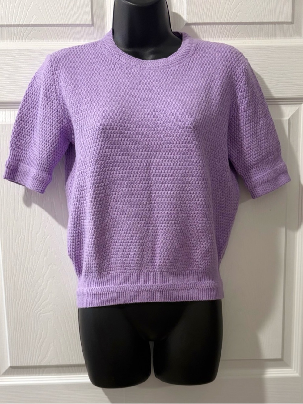 Ann Taylor Petite Small Lavender Textured Knit Top NWT Soft Chic